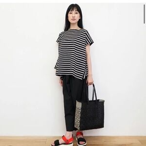 Cogthebigsmoke Dris Stripe Pullover Top Black White M